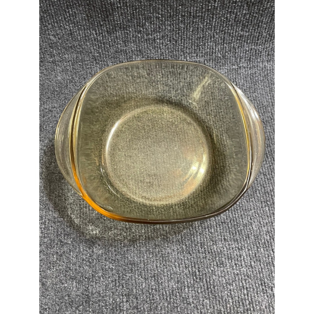 Amber Brown Glass Square Casserole Baking Dish with Handles Made in Mexico
